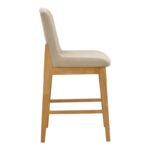 Σκαμπό μπαρ Dalby sonoma rubberwood και μπεζ ύφασμα 50x45x102,5εκ (Σετ 2 τεμαχίων) - Image 3