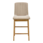 Σκαμπό μπαρ Dalby sonoma rubberwood και μπεζ ύφασμα 50x45x102,5εκ (Σετ 2 τεμαχίων) - Image 4