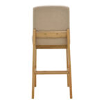 Σκαμπό μπαρ Dalby sonoma rubberwood και μπεζ ύφασμα 50x45x102,5εκ (Σετ 2 τεμαχίων) - Image 5