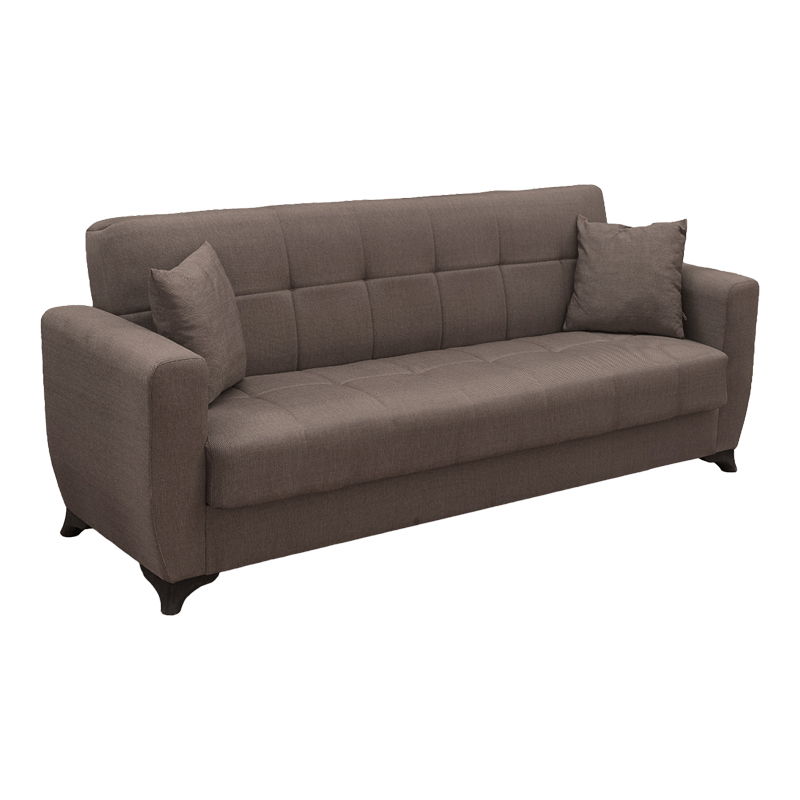 product_pako_438-000016 Καναπές Κρεβάτι Modesto τριθέσιος με αποθηκευτικό χώρο καφέ ύφασμα 215x84x83εκ - Image 1