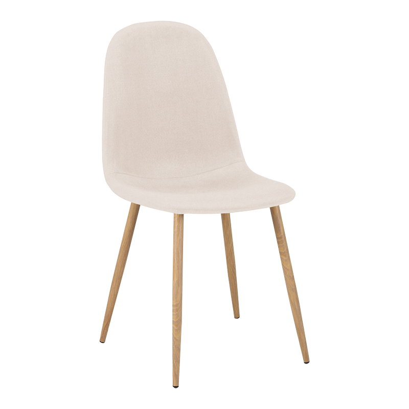product_pako_499-000018 Καρέκλα Bella κρεμ ύφασμα με μεταλλικό πόδι σε φυσική απόχρωση 44x55x85εκ (Σετ 4 τεμαχίων) - Image 1