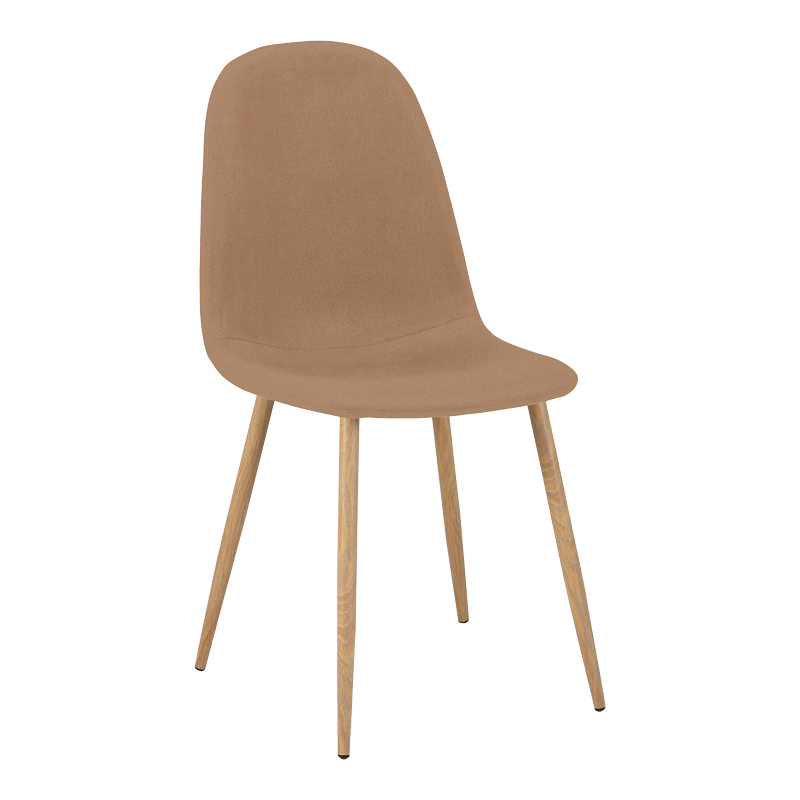 product_pako_499-000019 Καρέκλα Bella ταμπά ύφασμα με μεταλλικό πόδι σε φυσική απόχρωση 44x55x85εκ (Σετ 4 τεμαχίων) - Image 1