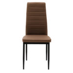 Καρέκλα Parker cappuccino PU με μεταλλικό μαύρο πόδι 41x48x96εκ (Σετ 4 τεμαχίων) - Image 4