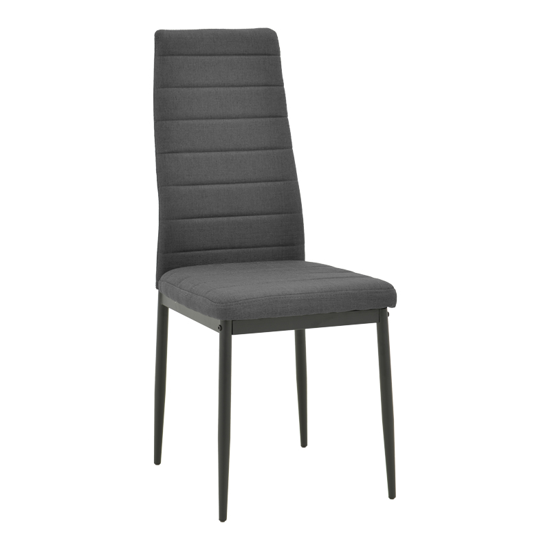 product_pako_499-000047 Καρέκλα Parker ανθρακί ύφασμα με μεταλλικό μαύρο πόδι 41x48x96εκ (Σετ 4 τεμαχίων) - Image 1