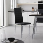 Καρέκλα Parker μαύρο PU με πόδι χρωμίου 41x48x96εκ (Σετ 4 τεμαχίων) - Image 2