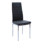 Καρέκλα Parker μαύρο PU με πόδι χρωμίου 41x48x96εκ (Σετ 4 τεμαχίων)