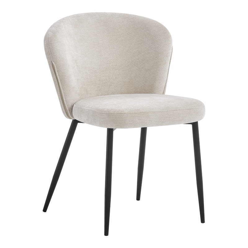 product_pako_093-000045 Καρέκλα Mercy μπεζ ύφασμα με μαύρο μεταλλικό πόδι 57x60,5x79εκ (Σετ 4 τεμαχίων) - Image 1