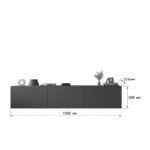 Έπιπλο τηλεόρασης επιτοίχιο Felita ανθρακί 150x31,4x30εκ - Image 3