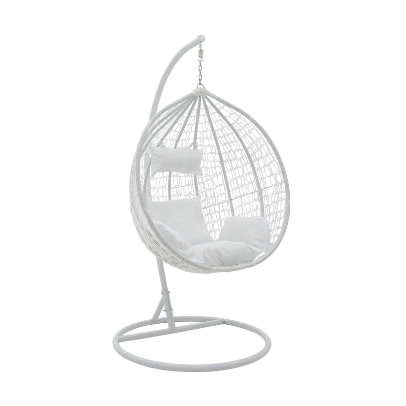 product_pako_135-000002 Κούνια Zafer κρεμαστή μέταλλο-pp-μαξιλάρι λευκό 106x103x200εκ - Image 1