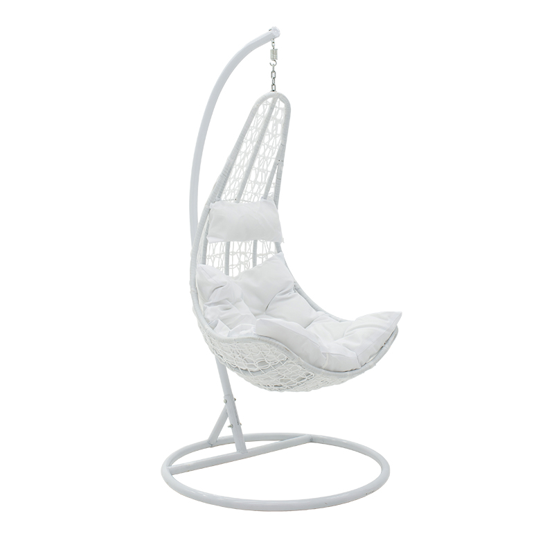 product_pako_135-000004 Κούνια Soleil κρεμαστή μέταλλο-pp-μαξιλάρι λευκό 103x83x200εκ - Image 1