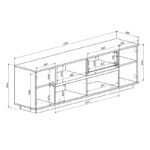 Σύνθετο σαλονιού Norda κρεμ με oak 187x40x58.4εκ - Image 4