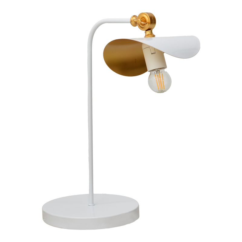 product_pako_193-000131 Επιτραπέζιο φωτιστικό Curve E27 λευκό χρυσό μέταλλο 30x30x25εκ - Image 1