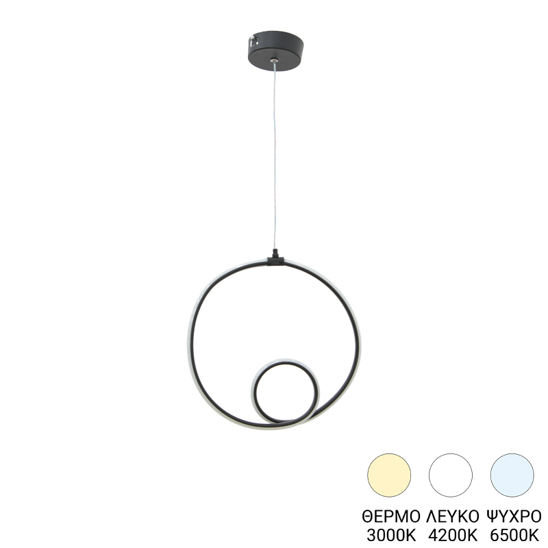 product_pako_193-000134 Φωτιστικό οροφής Lavani LED μαύρο μέταλλο 15x18x70εκ - Image 1