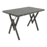 Τραπέζι Vertex μαύρο μαρμάρου και μέταλλο 110x70x72εκ - Image 2