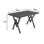 Τραπέζι Vertex λευκό μαρμάρου με μαύρο μέταλλο 110x70x72εκ - Image 4