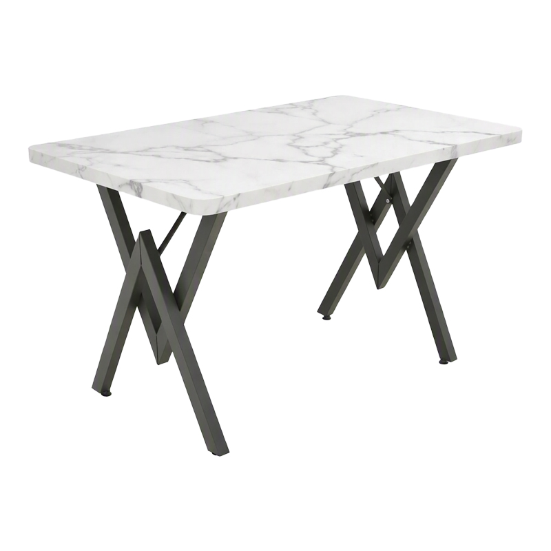 product_pako_197-000345 Τραπέζι Vertex λευκό μαρμάρου με μαύρο μέταλλο 110x70x72εκ - Image 1