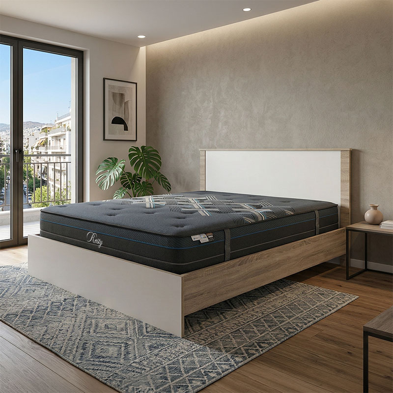 product_pako_200-001664 Κρεβάτι με στρώμα Athos-Resty sonoma-λευκό 160x200εκ - Image 1