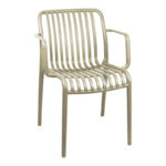 Τραπεζαρία Zoi Groovy σετ 3τεμ cappuccino PP 80x80x74εκ - Image 4