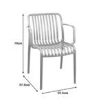 Τραπεζαρία Zoi Groovy σετ 3τεμ cappuccino PP 80x80x74εκ - Image 6