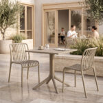 Τραπεζαρία Zoi Groovy σετ 3τεμ cappuccino PP 80x80x74εκ
