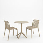 Τραπεζαρία Mercon Zoi σετ 3τεμ cappuccino PP Φ60x75εκ - Image 2