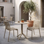 Τραπεζαρία Mercon Zoi σετ 3τεμ cappuccino PP Φ60x75εκ