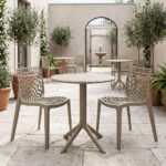 Τραπεζαρία Mercon Hush σετ 3τεμ cappuccino PP Φ60x75εκ
