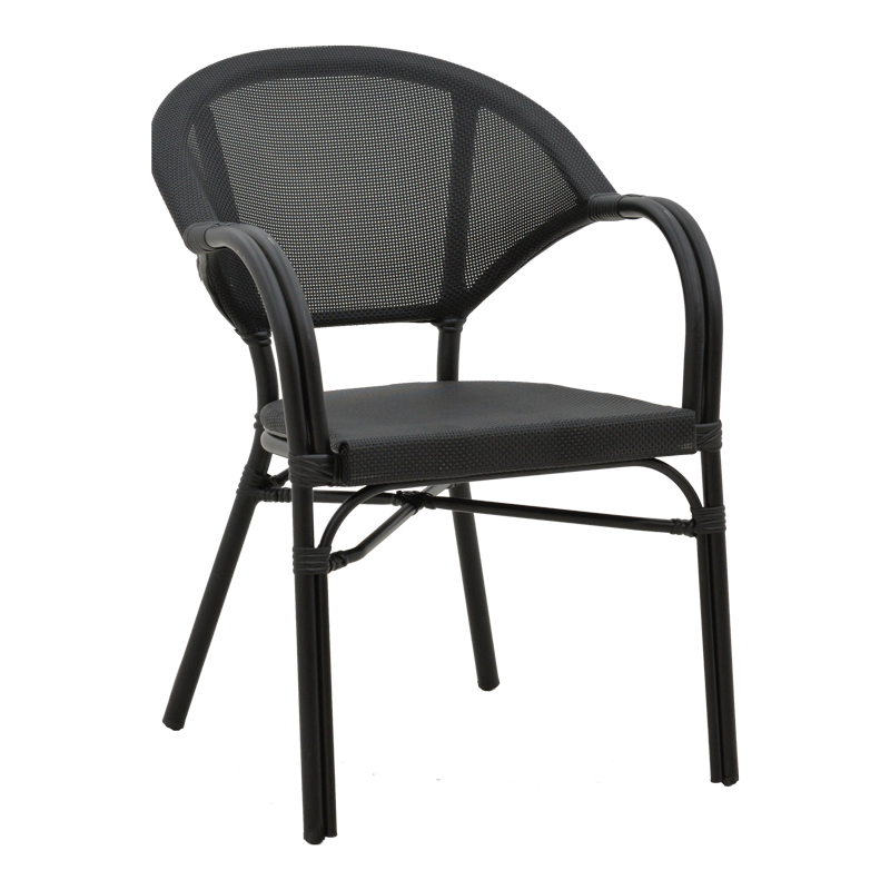 product_pako_289-000005 Πολυθρόνα Elyza μαύρο αλουμίνιο-μαύρο textilene 57x62x84εκ - Image 1