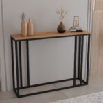 Κονσόλα Cansbia oak με μαύρο μέταλλο 100x25x75εκ