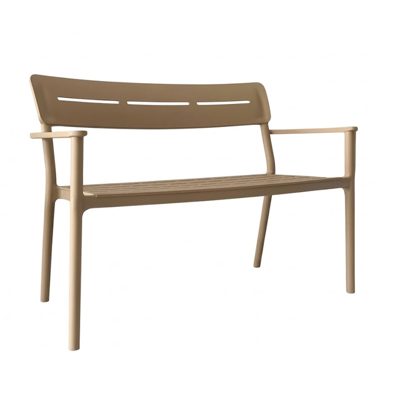product_pako_326-000091 Παγκάκι διθέσιο Cadrin cappuccino PP 117x60x83εκ - Image 1