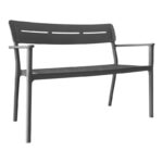 Παγκάκι διθέσιο Cadrin ανθρακί PP 117x60x83εκ
