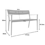 Παγκάκι διθέσιο Cadrin λευκό PP 117x60x83εκ - Image 6