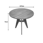 Τραπέζι Cadrada teak ξύλο σε φυσική απόχρωση Φ70x76εκ - Image 6