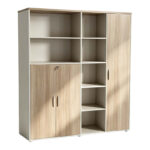 Βιβλιοθήκη γραφείου Jabari σε oak-μπεζ απόχρωση 160x40x200εκ - Image 2