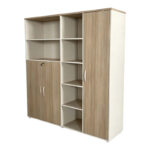 Βιβλιοθήκη γραφείου Jabari σε oak-μπεζ απόχρωση 160x40x200εκ - Image 3