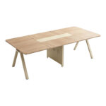 Τραπέζι συνεδριάσεων Azari σε oak-μπεζ απόχρωση 200x120x75εκ - Image 2