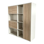 Βιβλιοθήκη γραφείου Chidi σε oak-μπεζ απόχρωση 160x40x200εκ - Image 2