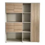 Βιβλιοθήκη γραφείου Chidi σε oak-μπεζ απόχρωση 160x40x200εκ - Image 3