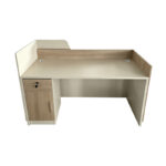 Γραφείο reception Kalu σε oak-μπεζ απόχρωση 160x60x105εκ - Image 2