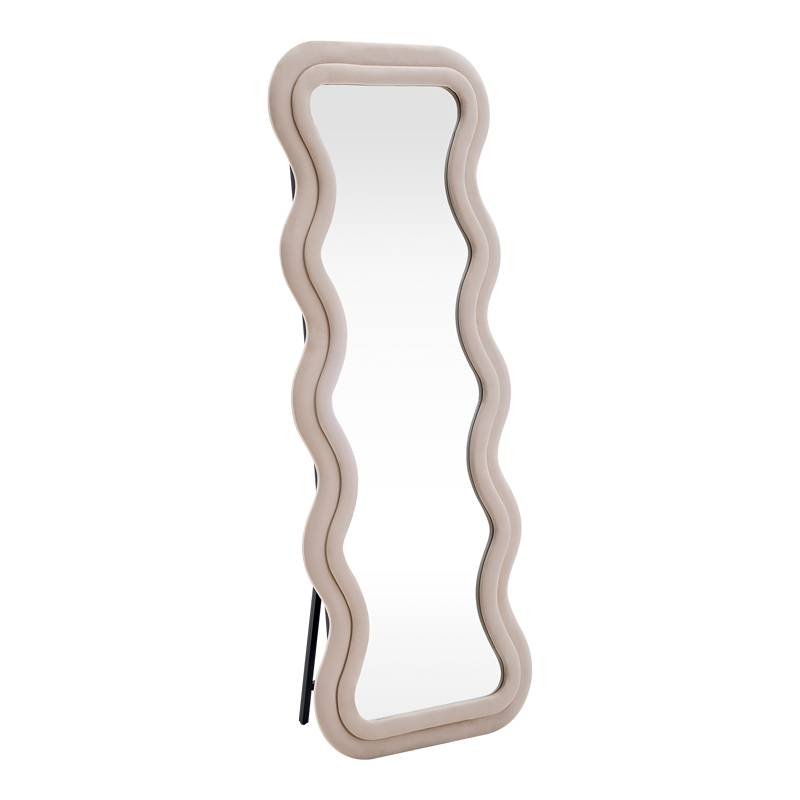 product_pako_384-000017 Καθρέπτης Kerly βελούδο μπεζ 60x33x160εκ - Image 1