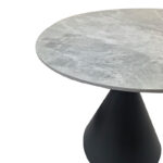 Τραπέζι Flenada sintered stone σε γκρι όψη μαρμάρου με μαύρη μεταλλική βάση Φ80x76εκ - Image 4
