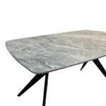Τραπέζι Ezali sintered stone γκρι όψη μαρμάρου με μαύρο μεταλλικό πόδι 140x80x75εκ - Image 4