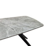 Τραπέζι Ezali sintered stone γκρι όψη μαρμάρου με μαύρο μεταλλικό πόδι 140x80x75εκ - Image 5