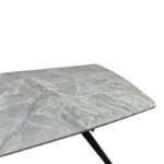 Τραπέζι Ezali sintered stone γκρι όψη μαρμάρου με μαύρο μεταλλικό πόδι 180x90x75εκ - Image 4