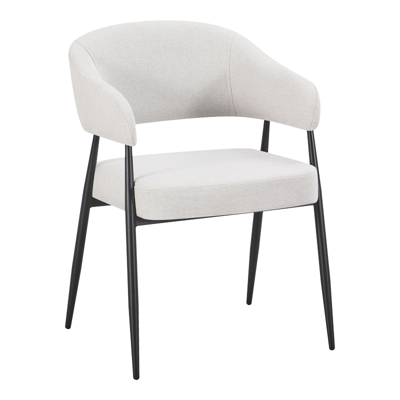 product_pako_428-000001 Πολυθρόνα Filonda ιβουάρ ύφασμα με μαύρο μεταλλικό πόδι 47x58x79εκ (Σετ 2 τεμαχίων) - Image 1