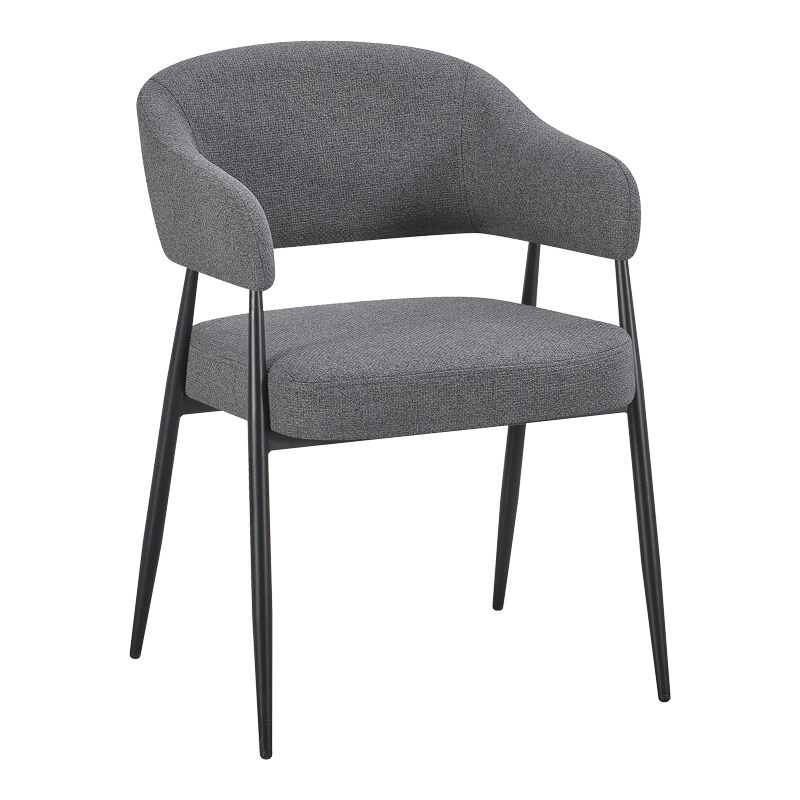 product_pako_428-000002 Πολυθρόνα Filonda ανθρακί ύφασμα με μαύρο μεταλλικό πόδι 47x58x79εκ (Σετ 2 τεμαχίων) - Image 1