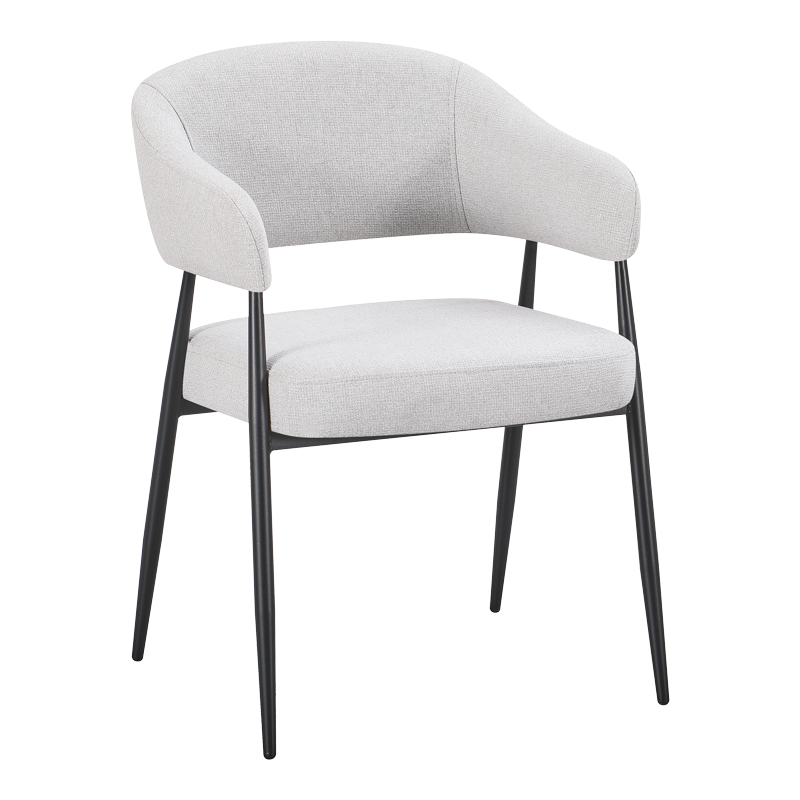 product_pako_428-000003 Πολυθρόνα Filonda γκρι ύφασμα με μαύρο μεταλλικό πόδι 47x58x79εκ (Σετ 2 τεμαχίων) - Image 1