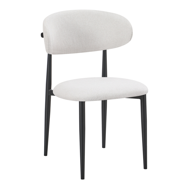 product_pako_428-000006 Καρέκλα Folegio ιβουάρ ύφασμα με μαύρο μεταλλικό πόδι 46x55x80εκ (Σετ 4 τεμαχίων) - Image 1