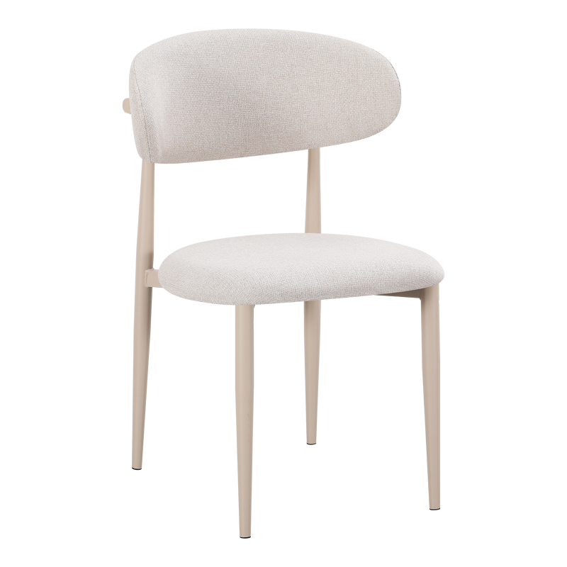 product_pako_428-000012 Καρέκλα Folegio μπεζ ύφασμα με μεταλλικό κρεμ πόδι 46x55x80εκ (Σετ 4 τεμαχίων) - Image 1