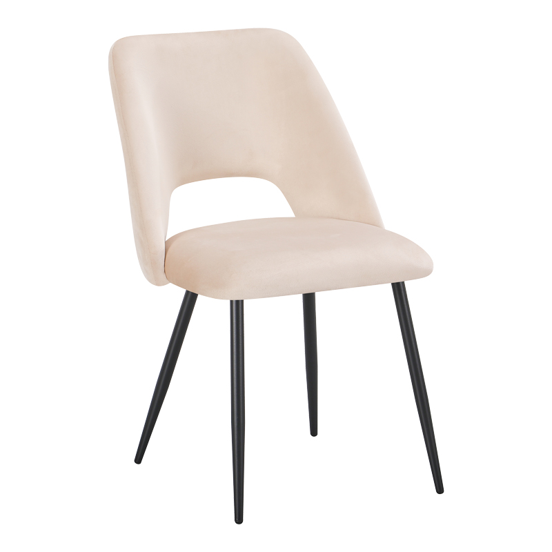 product_pako_428-000013 Καρέκλα Nelda μπεζ βελούδο με μεταλλικό μαύρο πόδι 44x58x82εκ (Σετ 4 τεμαχίων) - Image 1